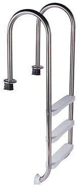 well2wellness® Scala in acciaio inox per piscine profonde, sottile, in V2A, con gradini in plastica ABS, 3 livelli