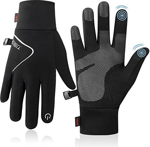 Handschuhe Kinder Winter, Warme Winterhandschuhe Touchscreen, Thermo Fäustlinge Fahrradhandschuhe Für Jungen Mädchen, Atmungsaktiv Winddicht Laufhandschuhe, Schwarz 10-12 Jahre Geburtstagsgeschenk
