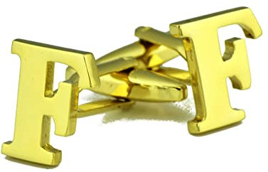 Stfery Manschettenknöpfe Herren mit Gravur, Manschettenknöpfe Gold Buchstabe Vergoldet Cufflinks Buchstabe F Schmuck Geschenk