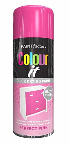 SAVING HUB Multipurpose Aerosol Spray Paint 400ml Can - Quick Drying Paint For Interior & Exterior Use Metal, Plastic, Wood - Easy & Quick Spraying Excellent Coverage & Adhesion (Perfect Pink)
