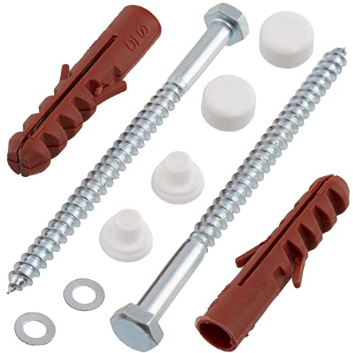 AERZETIX - C65141 - Befestigungssatz für WC/Bidet schraube Ø6x90 mm bodenmontage - dübel Ø10x50 mm - aus nylon/metall - sechskantschrauben - für sanitäranlagen aus beton klempnerarbeiten