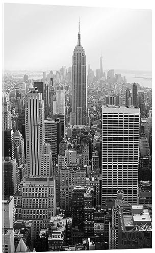 Posterlounge Wolkenkratzer in New York City, USA Acrylglasbild 70 x 100 cm Schwarz-Weiß Wandbilder Wanddeko