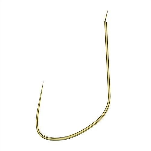 Angelhaken Angelhaken, verbesserter Karpfenhornhaken ohne Widerhaken, dünner Karausche Fischhaken (Color : Gold, Size : 9)
