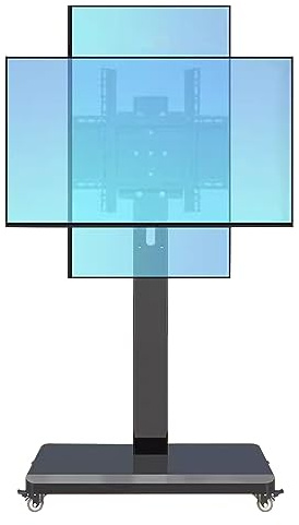 Mobile Tv Stand with Wheels for 32-65 Inch Tv Stand Tv Cart Heavy Duty Stand Up to 110 Lbs Mobile Corner Stand with 90° Screen Rotation for Home, Business, Mobile Tv Stand (S)