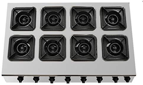 SaCLi gas hob glass gas hobStainless steel commercial gas stove 3/4/6/8 burners(Color:NG,Size:8)