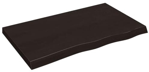 vidaXL Dessus de Table Marron foncé Bois chêne Massif traité