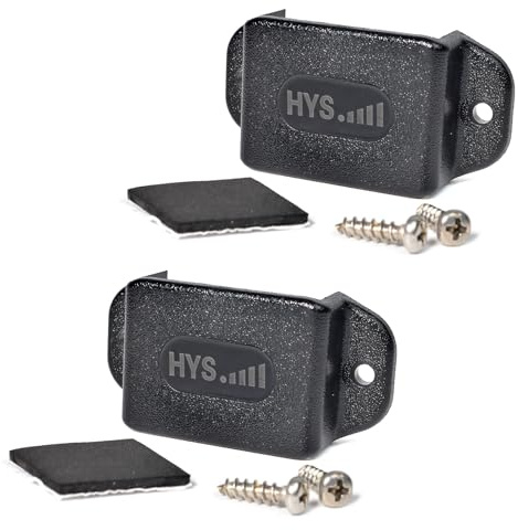HYS radiohållare i bil, handhållen radiomontering kompatibel med Motorola Baofeng Yaesu Midland, alla walkie talkie med bakklämma (2-pack, svart)