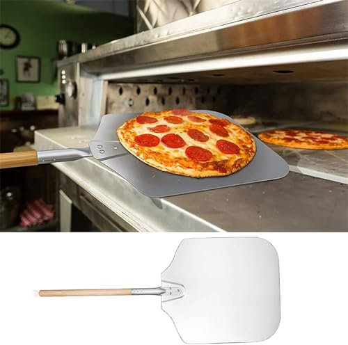 Pizza Peel Aluminum Pizza Shovel Peel Lifter Tools Non Slip Wooden Handle Cake Bread Paddle Cheese Cutter Baking Turner Accessorie. (Color : 9inch 40cm H)