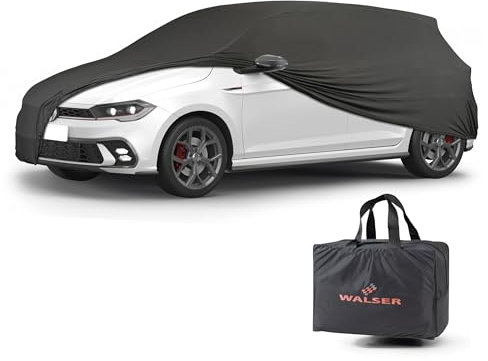 WALSER Telone per auto per interni Indoor Stretch, morbido per uso interno, garage completo lavabile, coperture antipolvere per Auto Misura 1 nero
