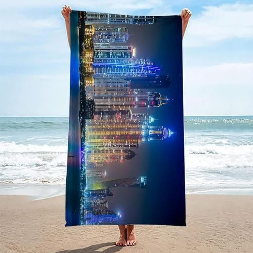 okoikfc 3D Strandtuch 200x200 cm New York Badetuch Groß New York Microfaser Handtücher Weich Schnell Trocknen Strandhandtuch Herren Frauen Badetücher, Strandtücher Strandlaken Handtuch A1316