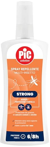 Pic Solution Spray Antizanzare Comuni e Zecche, Insetto Repellente per Bambini a Partire da 1 anno e Adulti 100 ml
