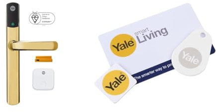 Yale Conexis L2 Smart Door Lock - Remote Access from Anywhere, Anytime, No Key Needed & P-YD-01-CON-RFIDM Phone Tag Smart Door Lock Accessory Bundle-Key Card, White, Set of 3 Pieces