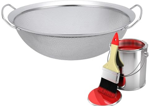 Colador de malla fina, tamiz de malla de acero inoxidable 60, herramienta de filtro de cubo de pintura, colador de miel de emulsión y filtro de embudo con mango para pintura, esmalte