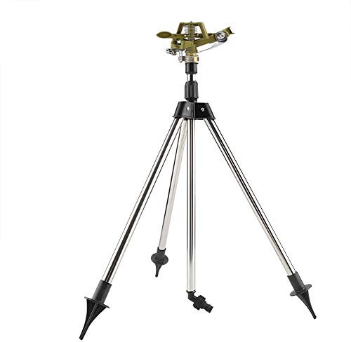 Irrigatore a Treppiede da Giardino,Inserto a Terra In Acciaio Inossidabile Regolabile a 360 ¡ã,Irrigazione Telescopico Per Irrigazione a Treppiede,Attacco 1/2'' Per Prato da Giardino