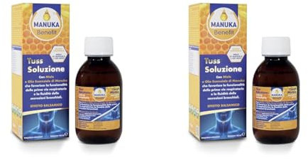 Manuka Benefit Tuss Soluzione, favorisce le funzionalità delle prime vie respiratorie, con Miele ed Olio essenziale di Manuka, favorisce la fluidità delle secrezioni bronchiali 140 ml