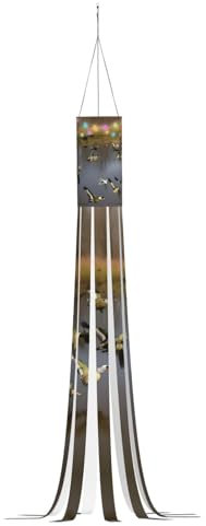 Jagd fliegende wilde Enten Druck Halloween Serie Windsack – Geist Themed hängende Outdoor-Dekorationen 59 Zoll