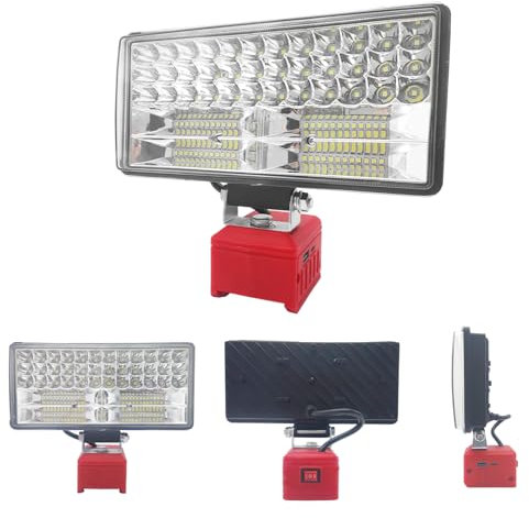 Akku Lampe für Einhell 18V Akku 90W Kabellose Arbeitsleuchte,5400LM Strahler Tragbares Flutlichter Baustellen Lampe,Akku Scheinwerfer mit Typ C und USB Für Camping,Notfall(kein Akku)
