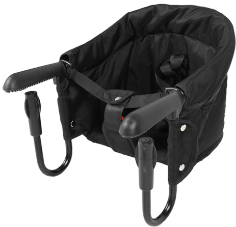 Fast Tischstuhl, Multifunktional, Faltbar, Tragbar, mit Haken für Heimreisen, Praktisch für Eltern, um Sich um Babys zu Kümmern (BLACK)