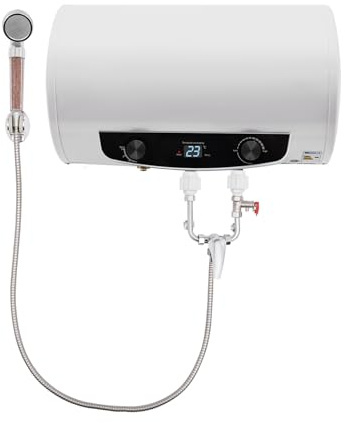 vinnyooc 50L Durchlauferhitzer, Elektrospeicher Warmwasserspeicher, Horizontal Boiler mit Handbrause Smart Control Elektro Warmwasserspeicher Boiler IPX4