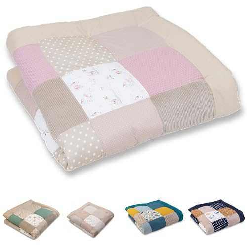 ULLENBOOM Krabbeldecke für Baby 120x120 cm - Dick und weich gepolstert | Außenmaterial: 100% Baumwolle, Alle Materialien OEKO-TEX zertifiziert, Made in EU, Schadstoffgeprüft und waschbar