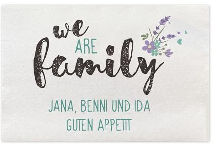 Herz & Heim® We Are Family - Platzdeckchen mit 2 Zeilen Wunschtext (Filz)