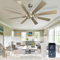 Depuley Ceiling Fan Without Light: 60 Inch Big Fan with Remote Control for Patio Porch - Grainy Fan for Indoor - Large Farmhouse Fan Reversible 8 Blade Quiet DC Motor