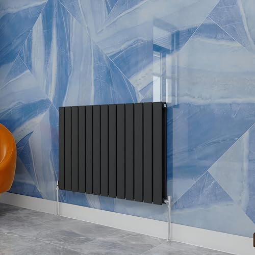Central Heating Radiator,600x884mm Anthracite Horizontal Flat Double Panel Column Energy-efficient for Morden Multi-Scene
