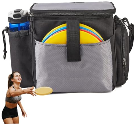 Pesoncarl Disc Golf Bag, Waterproof Soft Polyester Disc Golf Bags, Portable & Lightweight Disc Golf Bags for Men, Adjustable Disc Golf Backpack for Beginner Training