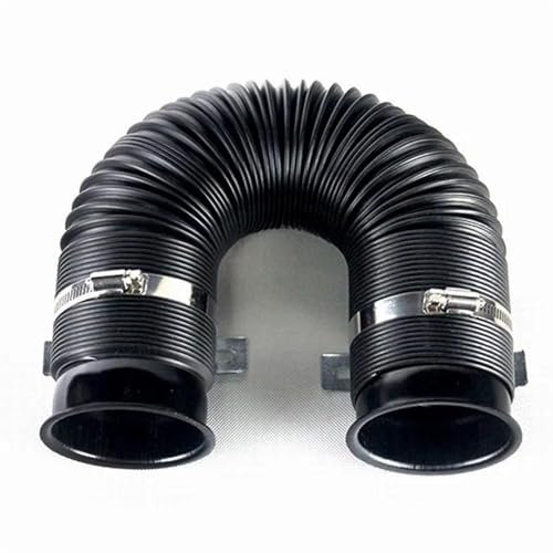Ansaugrohr 76mm Luftkanal für Einlass für Rohr für Schlauch Auto Kalte Luft für Turbo für(Schwarz)
