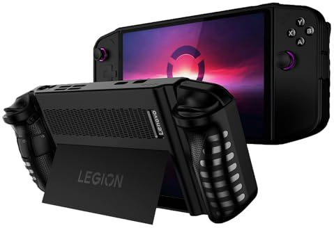 JYGamhanbil Skyddsfodral för Lenovo Legion Go Bärbar Spelkonsol Gaming Handheld Console 8.8 2023,TPU Mjuk Fodral Väska Skal Tillbehör med Ergonomiskt Grip för Legion Go PC Handhållen Konsol,Svart