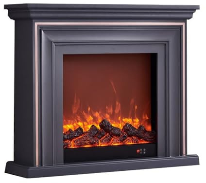 XUJUAN-0227 Electric Fireplaces Freestanding Electric Fireplace with Mantel, Extra-Thin Fireplace Heater Insert, Modern Gray Decorative Fireplace 3D Atomized Fireplace