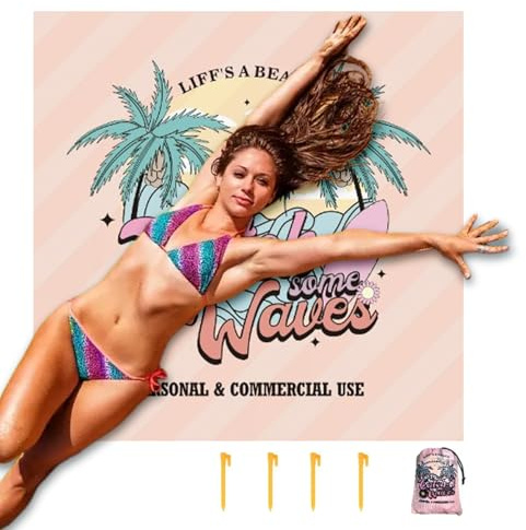 Siuwddee Tappeto da Spiaggia, da Gioco Portatile per Giardino, Coperta Spiaggia Morbida Impermeabile E Antisabbia Per Attività All Aperto Picnic Familiari E Campeggio