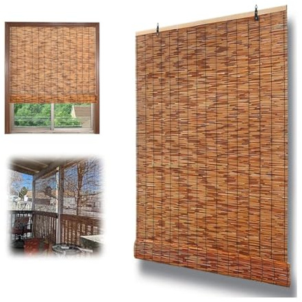 Tende veneziane impermeabili in bambù, facili da installare, per giardino e cucina, tende da sole per finestre (110 x 290 cm, larghezza 100150 cm)