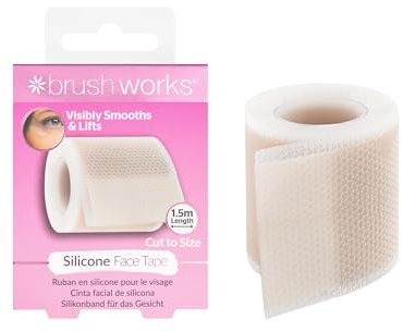 Brushworks Silicone Face Tape – 1.5m Customisable Overnight Tape to Minimise Facial Movements & Smooth Expression Lines, Wrinkles, Crow’s Feet & Smile Lines
