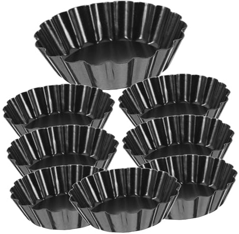 BESPORTBLE Molde Negro Acero Piezas al Carbono para Mini de Tartas 8