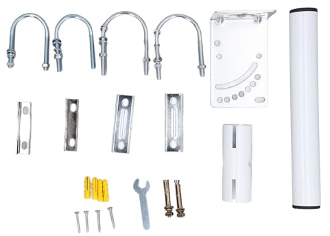Kit di montaggio per tetto a parete antivento doppio per supporto Internet satellitare per parabola V2 bianca