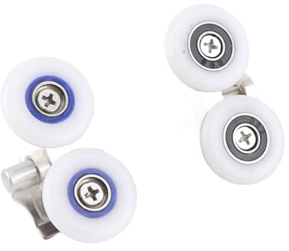 KIMISS Rouleaux de Porte de Douche en Alliage de Zinc, Double Haut et Bas, Roues Silencieuses de 26mm pour Boîtiers de Cabine et Portes en Verre de 6mm
