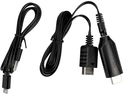 Rvluw Adattatore da PS1/PS2 a HDMI, convertitore PS2 a HDMI, cavo adattatore video audio per console di gioco, cavo convertitore video per uscita audio e video