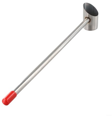 GANCEI Edelstahl Zuckerlöffel für Zuckerwatte-Maschine, ergonomischer Zuckerlöffel für Marshmallow-Hersteller, Silber, Karnevalsparty (groß)