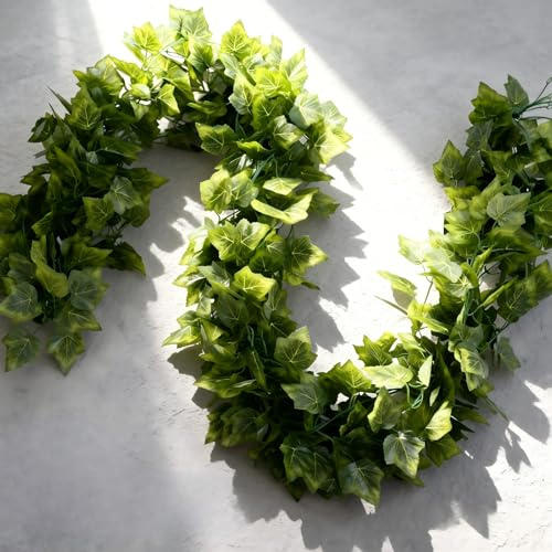 Tivleed Fake Ivy Garland, Dense Faux Vines with Thickened Stems | Artificial Ivy Leaves Garland for Party Wedding Home Wall Decor, 12m Total Length, Waterproof (5 Pack)