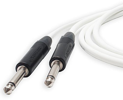 Van Damme PRO Guitar Lead. 1/4 inch Mono Neutrik Straight Jacks 1m, 5m, 10m Cable (1m, White)