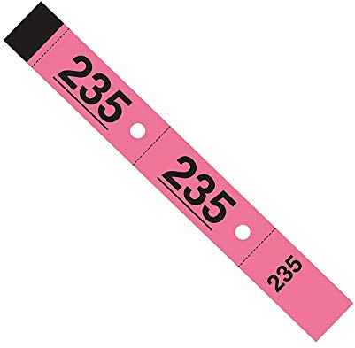 ELVE 500 Tickets Vestiaire | 3x20cm | Perforés – 3 Parties | 10 lots de 50 tickets | Rose