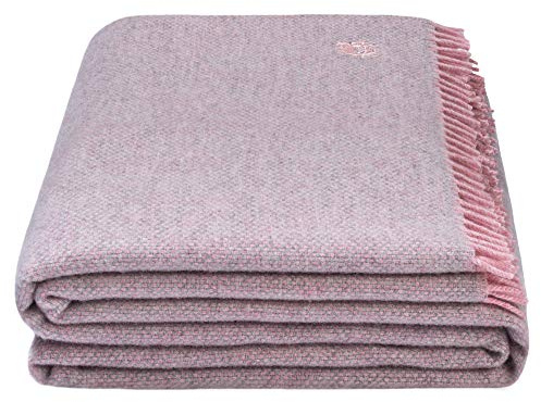 Must Relax-Decke – Wolldecke – hochwertiges Plaid aus reiner Schurwolle mit Fransen – 130x190 cm – 310 rose – von ’zoeppritz since 1828’