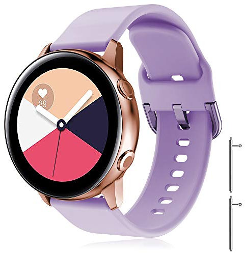 TOPsic Bracelet de Montre Galaxy Watch Active/Active2 40mm/44mm, 20mm Bande de Silicone Sangle pour Galaxy Watch 3 41mm/Gear Sport/Vivomove HR/Vivoactive 3/Foreruner 245/645