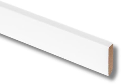 TWE Tucci Wood Essence Battiscopa Laccato Bianco Minimal Moderno per Interni Made in Italy Idrorepellente Dimensione Confezione x1 (50x12x2200) mm