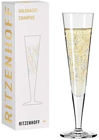 RITZENHOFF 1078279 Champagnerglas 200 ml – Serie Goldnacht Nr. 9 – Edles Designerstück mit Echt-Gold – Made in Germany