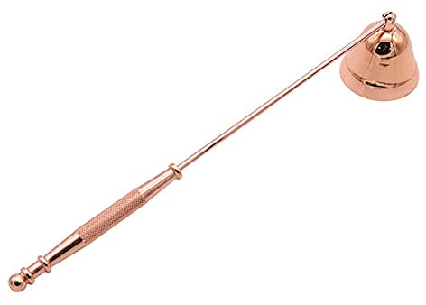 Anawakia Apagavelas de acero inoxidable con mango para apagar velas (oro rosa)