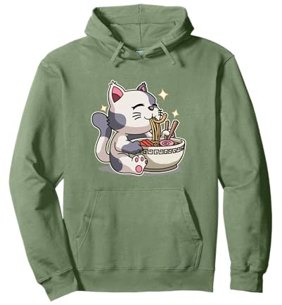Cat Ramen, Anime Amante Donne Bambini Ragazze, Anime Manga Kawaii Felpa con Cappuccio
