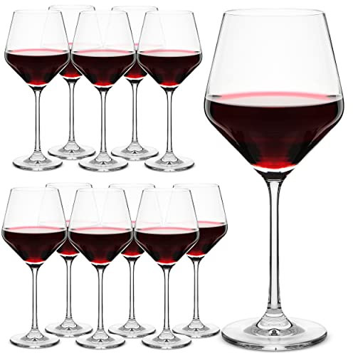 BTat- Wine Glass Set, Set of 12, 15 oz, Long Stem Wine Glasses with Stem