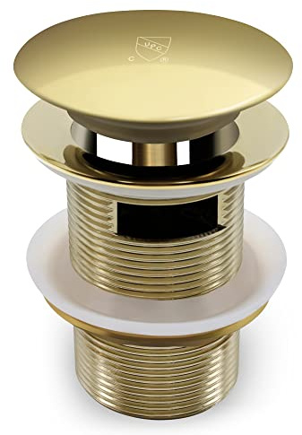 FerdY Pop-Up-Ablaufgarnitur für freistehende Badewanne, poliertes Gold-Finish, cUPC-Zertifizierung, freistehender Badewannen-Ablaufstopfen